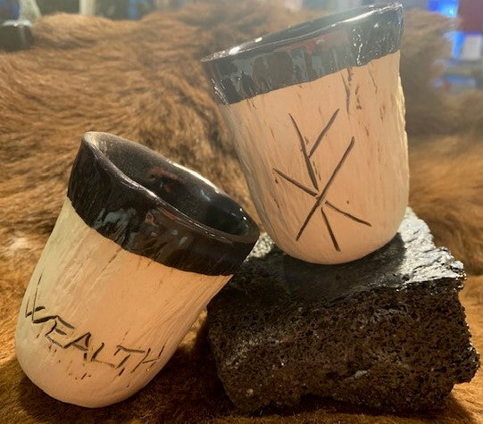 Ceramic Glass with Rune Charms by Þoa Ceramic Glass with Rune Charms by Þoa